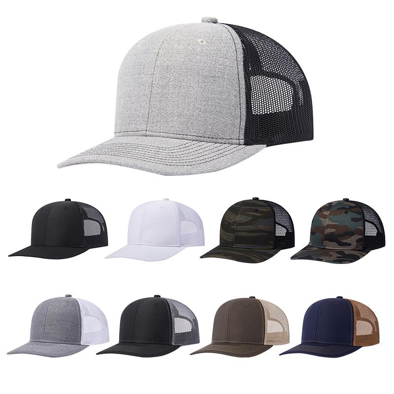 Hot Sale Blank 6 Panel Embroidery Custom Cotton Trucker Cap 112 Richardson Men Snapshot Cap Mesh Trucker Cap