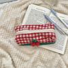 Knitted Plaid Student Stationery Pencil Case Multifunctional Storage Cosmetic Bag Portable Stationery Box