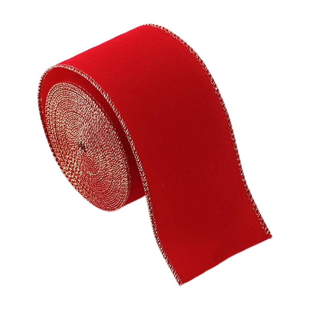 Christmas Red Velvet Ribbon with Wired Edges, Xmas Ribbon Craft Fabric Ribbon for Gift Wrapping Christmas Tree Decoration Crafts Wreaths Supplies