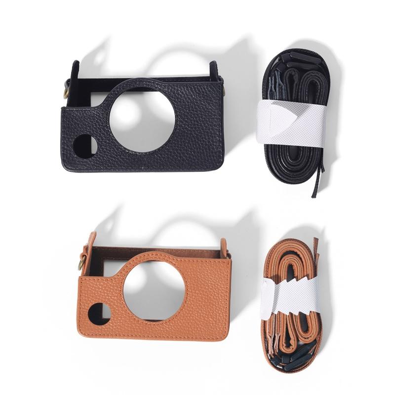 Durable Retro Protective Sleeve for  Scratch Resist Camera Protector for Case with Strap marrone