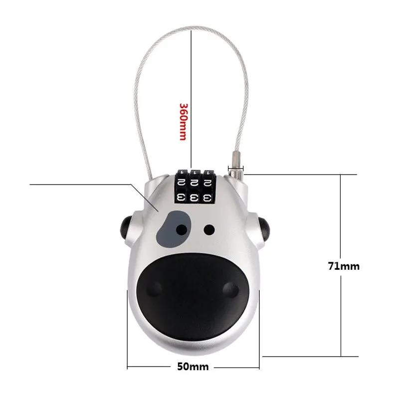 Bicycle Steel Cable Lock Retractable Wire Rope Anti Theft Mini High precision Password Lock Secure Padlock for Suitcase Helmet