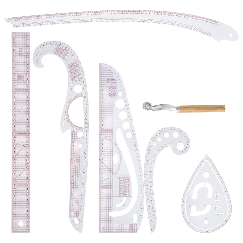 7/9 Stück Nählineal Set Französische Kurve Transparentes Lineal Musterhersteller Designer Schneider DIY Kleidungsstückherstellung Messwerkzeuge