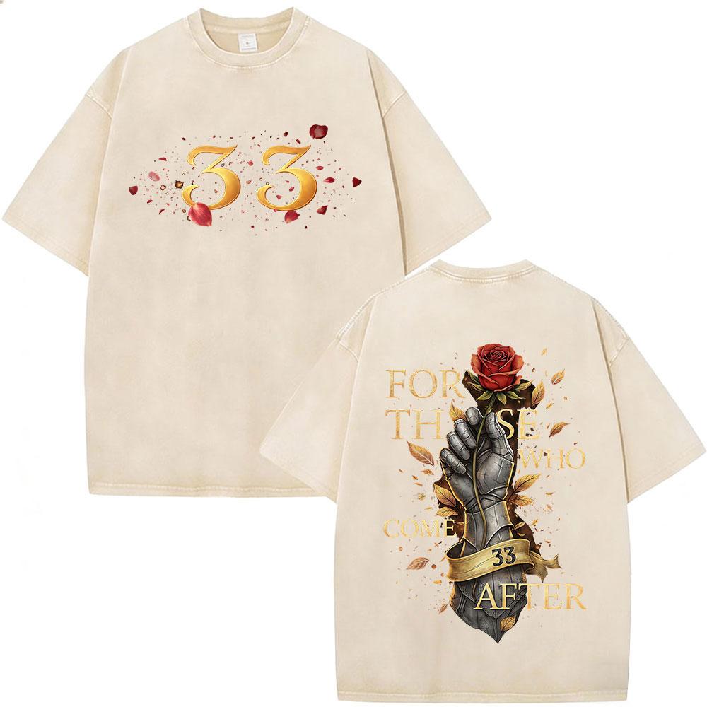 Game Clair Obscur Expedition  Graphic Vintage Washed T Shirt Men Women Clothing Fashion Oversized Cotton Short Sleeve Tshirts