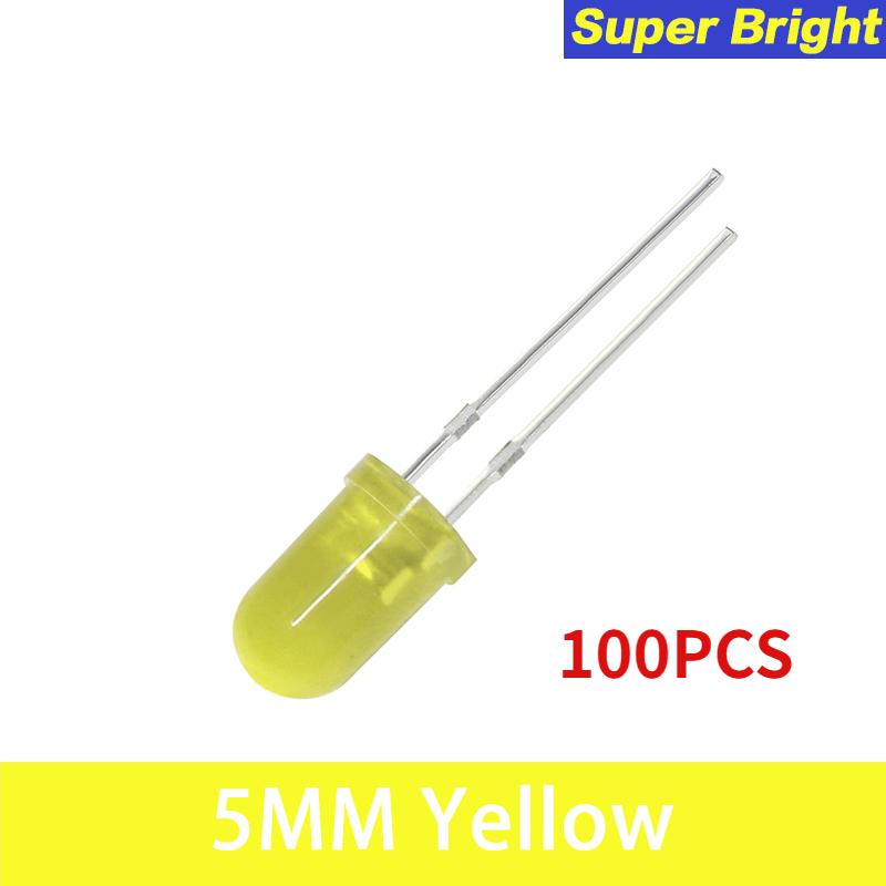 50/100pcs F5 5MM LED Diode Assorted Kit Ultra Bright LED Diodes White Red Blue Green Yellow DIY Light Emitting Diodes