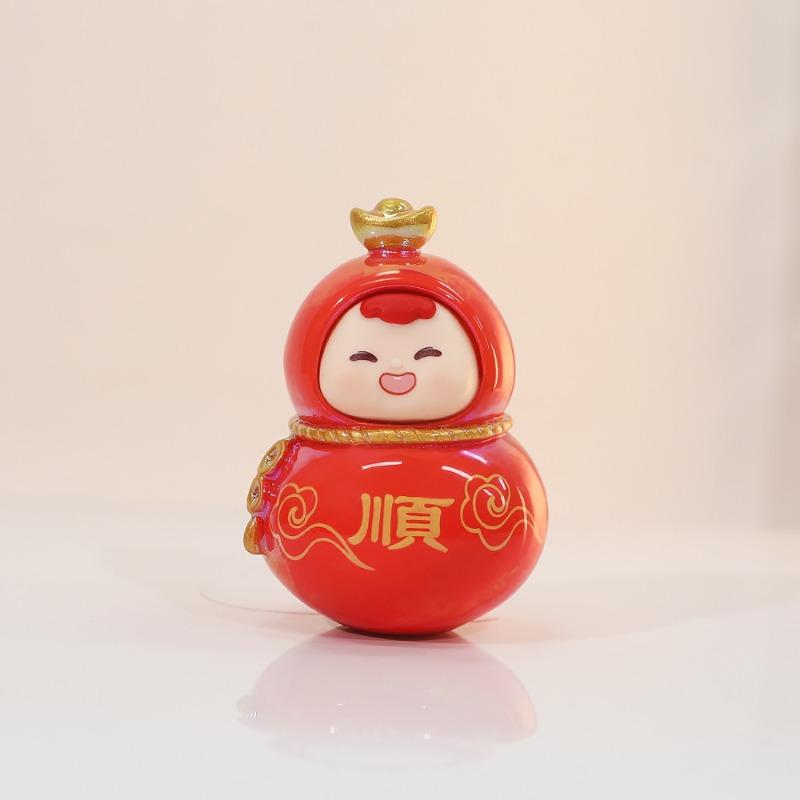 Little Fu Xi Gourd Decorative Piece - Creative Office Desk Decoration, Home Furniture, Entrance Hall Decor, Gift, Doll, Temple