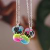1Pair Sequin Stitching Heart Broken Best Friends Necklaces Pendant Chain BFF Friendship Choker Jewelry Gifts for Women Lovers