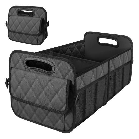 Car Trunk Organizer Foldable Portable Storage Box 2 Compartments Car Luggage Compartment Road Trips Camping Car Accessories