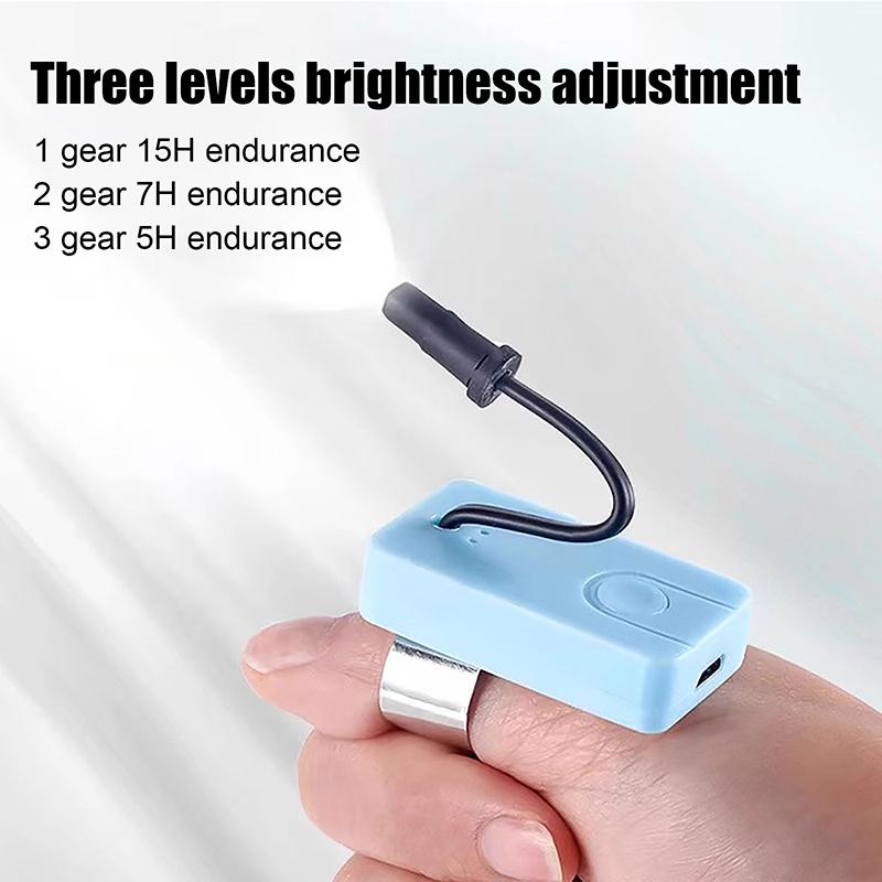 Pink Practical Ear Picking Tool Led Thumb Light Picks Supplies Removing Wax Rechargeablethree-Level Brightness Earpick Lamp