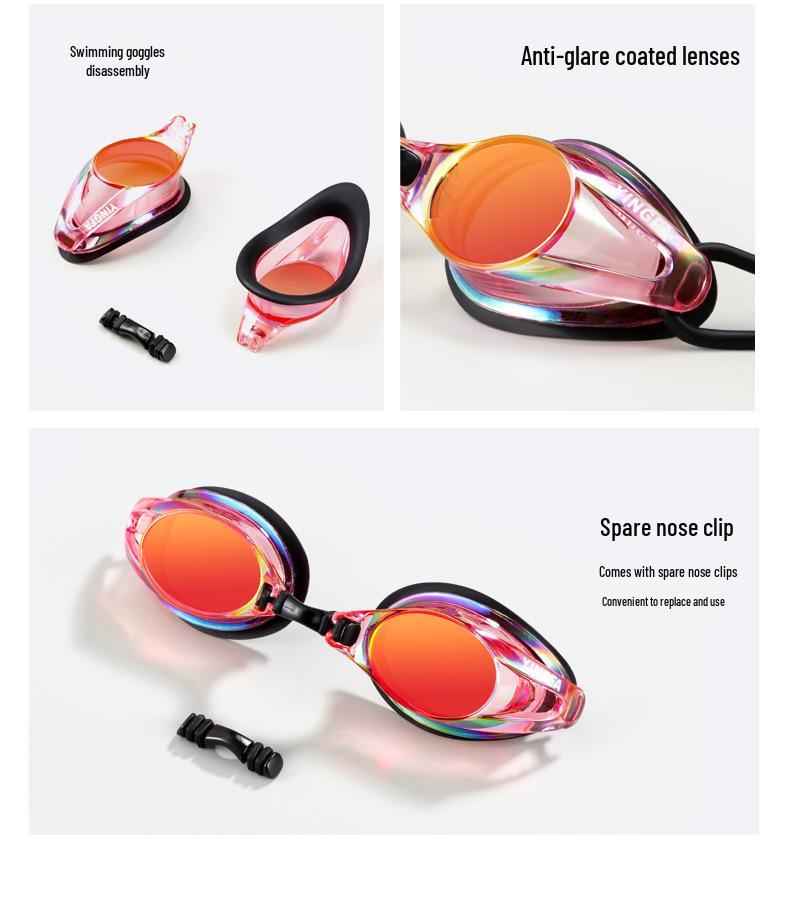 Yingfa Y185AFV Färgglada Belagda Simglasögon för Tävling & Träning - Män, Kvinnor, Barn