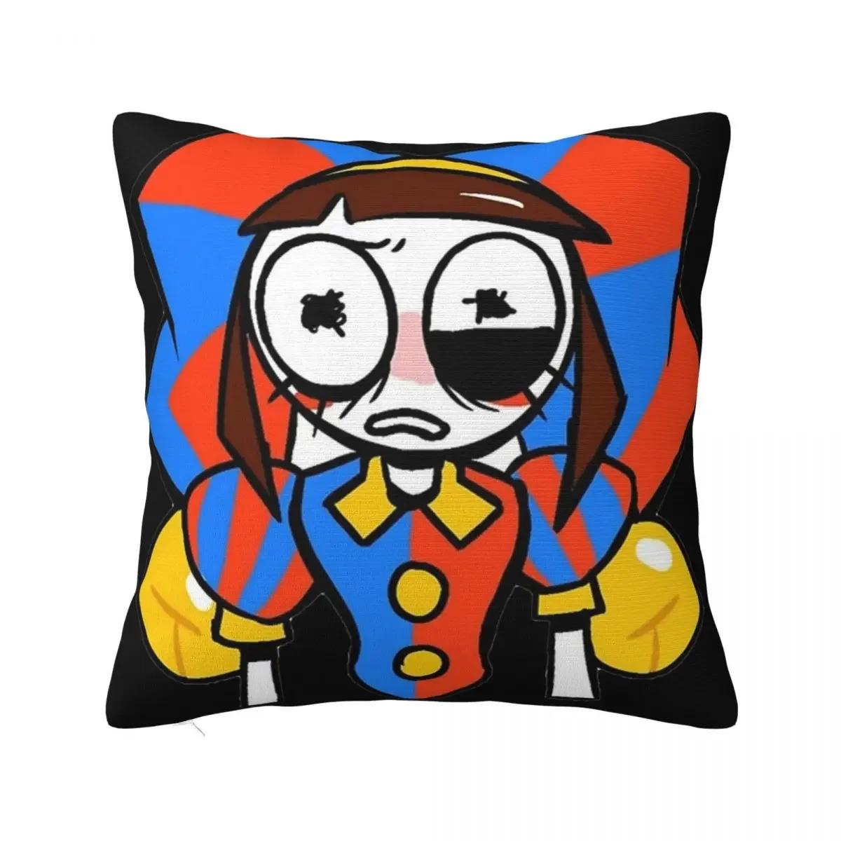 

The Amazing Digital Circus Pillow Covers Bed Car Pomni And Jax Cushion Cover Funny Decor Throw Pillow Case 66x66cm