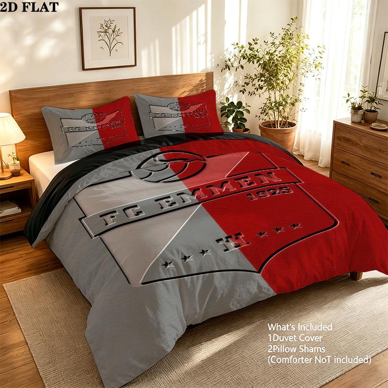 Fc Emmen Bedding Quilt Set Quilt Cover Pillowcase Home Decoration Birthday Gift (1 * duvet cover + 2 * pillowcase, without core)