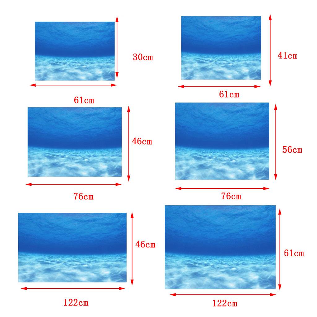 Side Decorative Aquarium Background Poster Fish Backdrop Static Cling Sticker, Undersea World