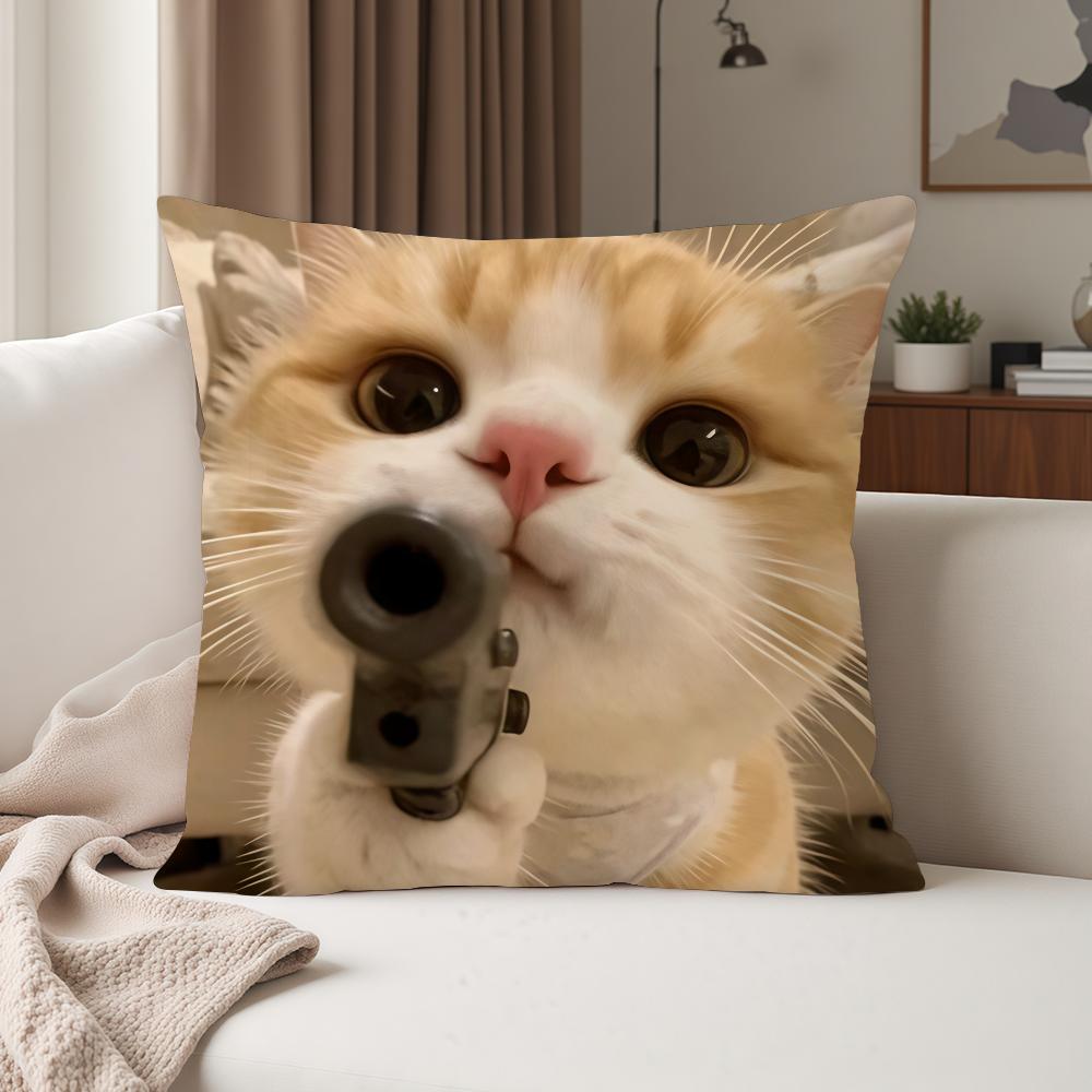 Funny Cat Cartoon Cute Pillow Case Suitable For Bedrooms Living Rooms Cars Home Decoration