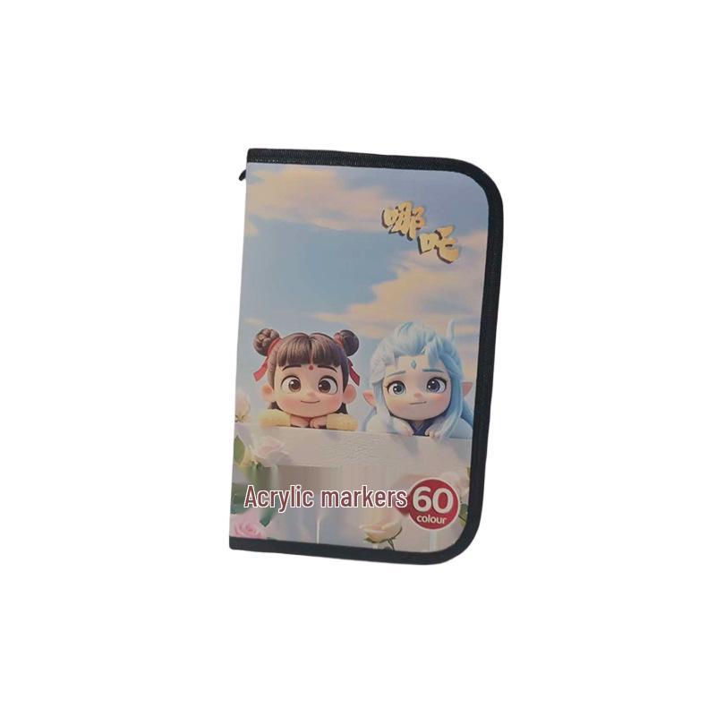 Nezha-Style Multifunctional Pencil Case: Elementary Student Marker & Watercolor Pen Storage Bag