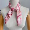 Bow Ties Plaid Scarf Printed Long Ribbon Scarves Retro Long Silk Scarf  Female