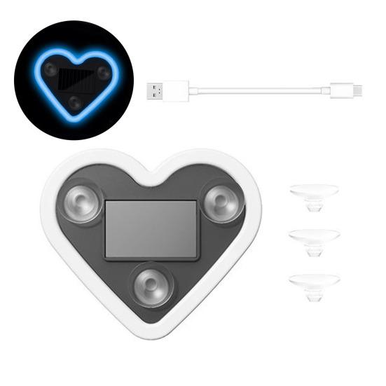 

Solar Heart Shaped LED Car Light for Triangle Window Wireless Decorative Neon Lamp for Interior Exterior Suction Cup Mount Ambient Car Lighting светло-синий