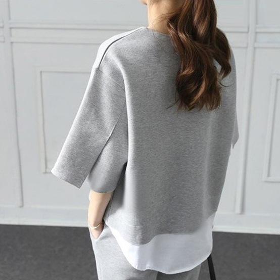 Spring 2024 Women's Two-Piece Slit Top & Cropped Pants Casual Set