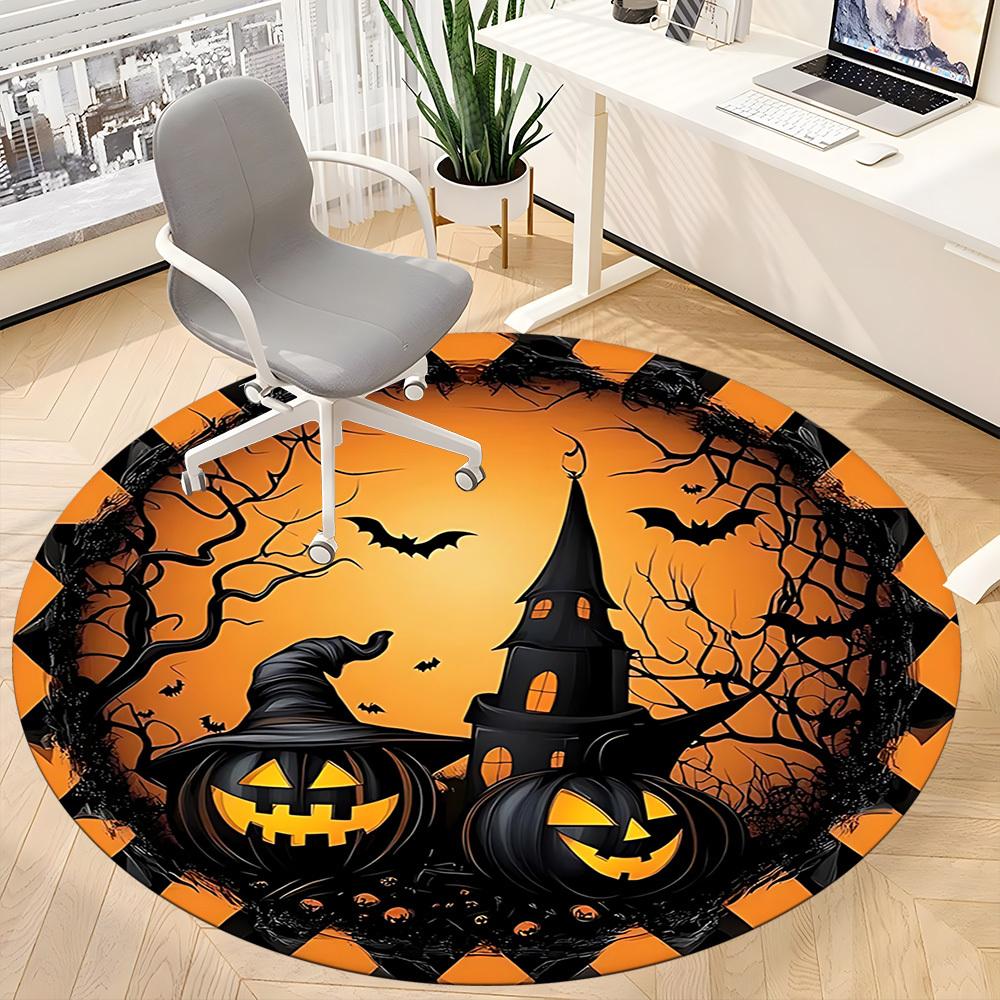 1 Stück Halloween-Kürbisse Stuhlteppich für Büro Rutschfest, Leicht, Maschinenwaschbarer Teppich für Büro, Schlafen, Zimmer - Feiertagsdekoryy251009117