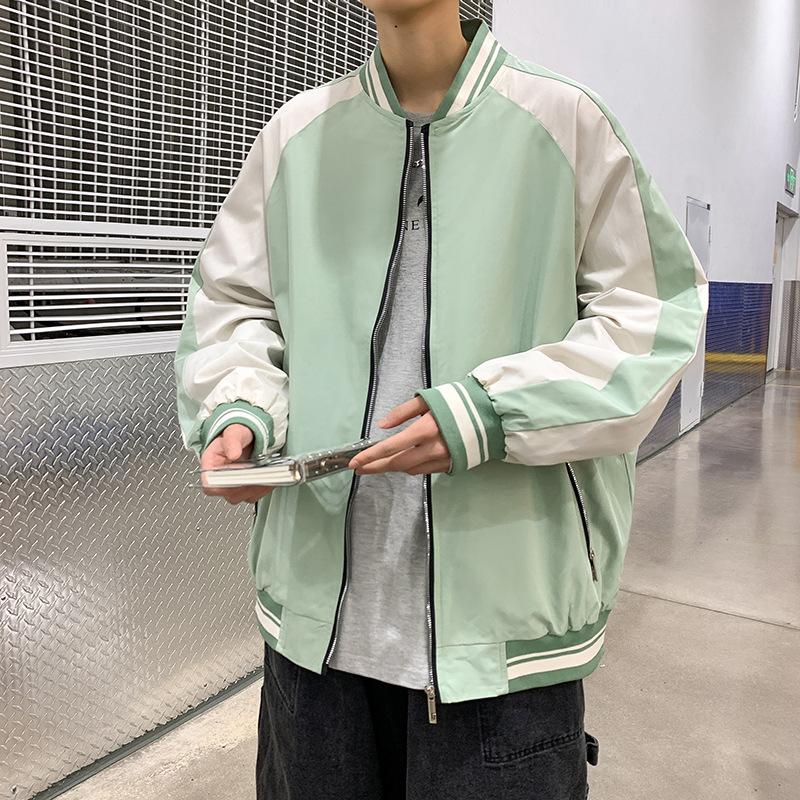 Korean Jacket Spring and Autumn New Men's Baseball Jersey Loose Trend Fashion Versatile Printed Stand-up Collar Jacket