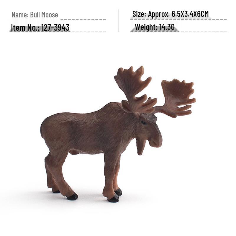 Wildtier-Modellset für Kinder: Rentier, Polarfuchs, Braunbär, Luchs, Biber, Weißkopfseeadler, Malaiischer Tapir