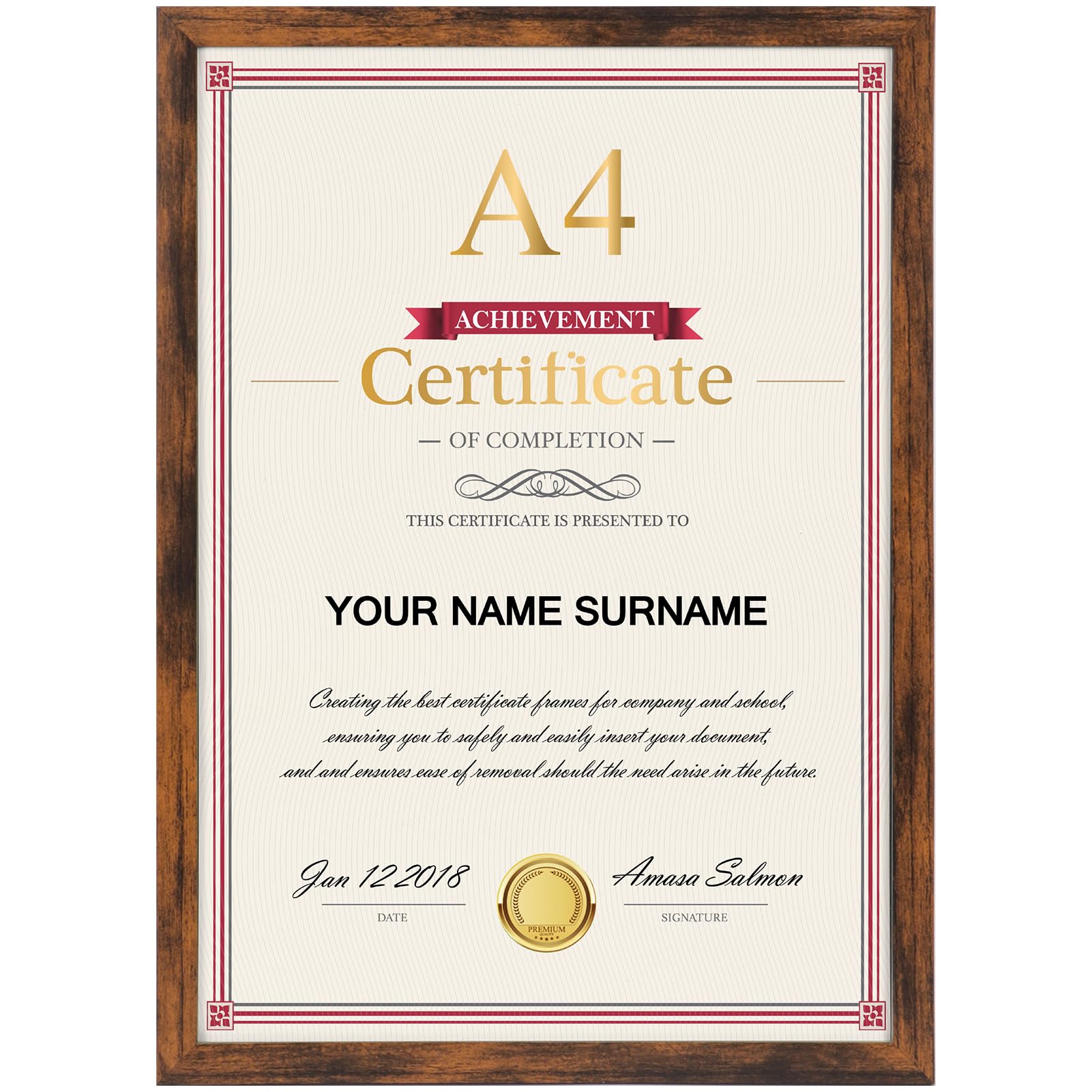 

ПОДАРОЧНЫЙ САД A4 Фотография Фото Фотостена Подставка 1 Коричневая Рамка, Награда, Рамка, Сертификат, Признательность, Украшение, Подвесной, Включено, Штука,