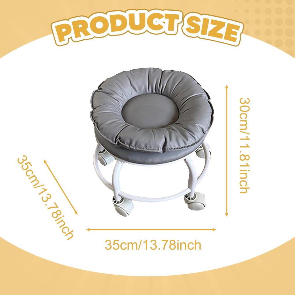 Stool with Universal Wheels, Small Stool, Ideal for Pedicure, Salon And Hairdressing.