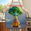 A Broccoli Funny Whimsical Vegetable-Themed Apron - Creative and Stylish Printed Home Apron, Easy To Clean, for Kitchen Cooking, Baking, Cleaning, Cat