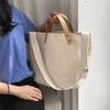 New Simple Big Bag Canvas Large Capacity Handbag Casual Shoulder Women Shopping Bag Handbag