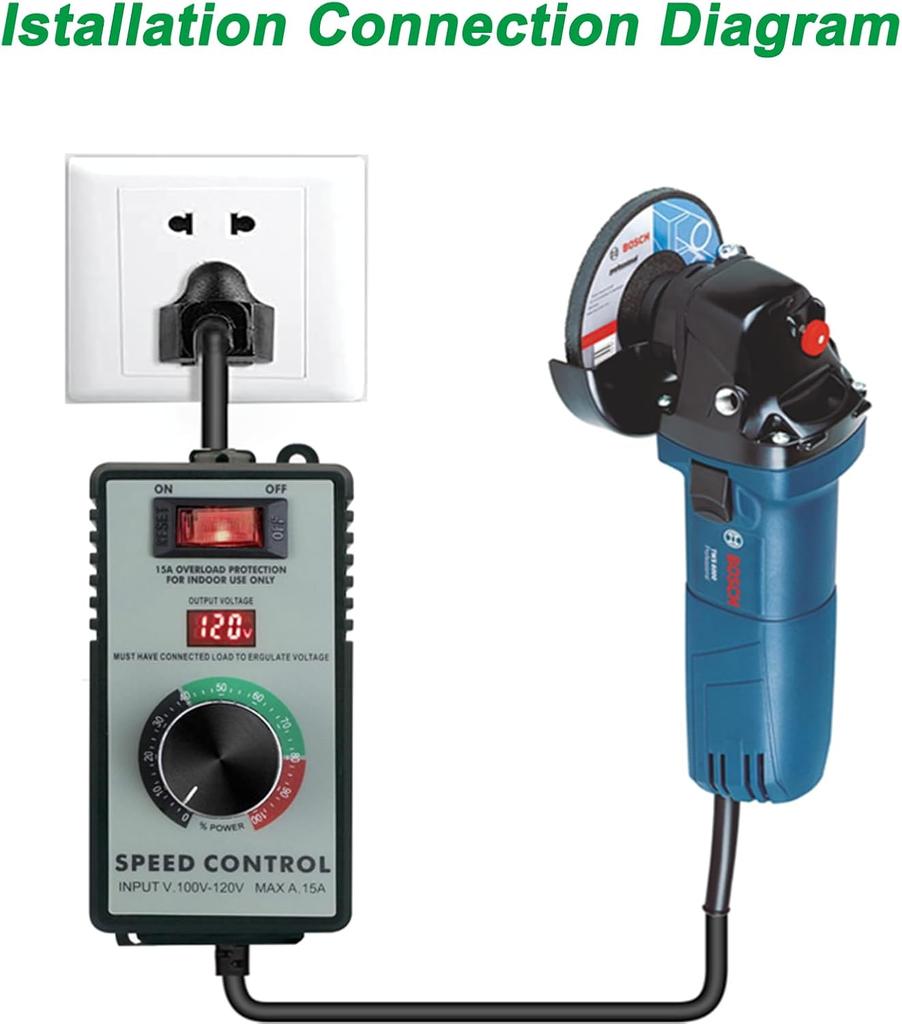 100-120V AC Motor Speed Controller Variable Speed Regulator Router Drill Fan Polishing Machine-Electronic Overload Protection