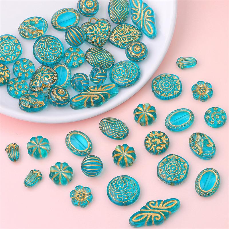 Handmade Retro Baroque Star, Moon & Flower Beads for DIY Earrings, Bracelets & Hair Accessories