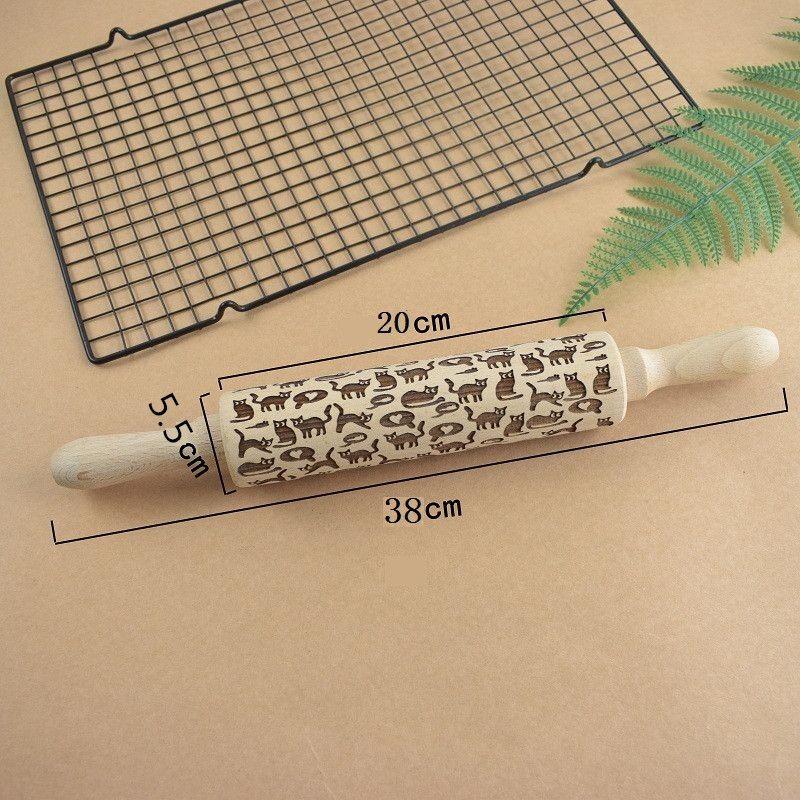 Qianxing Carved Solid Wood Rolling Pin