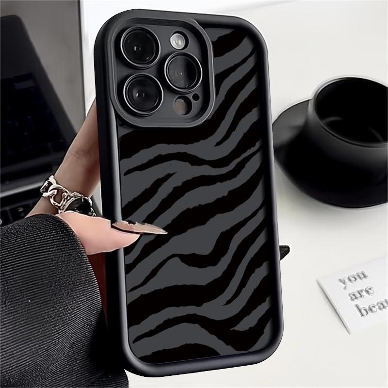 Zebra Striped Pattern Soft Case For iPhone 16 15 14 Pro Max 15 16 Plus 13 12 Pro 11 Candy Color Shockproof Silicone Phone Cover