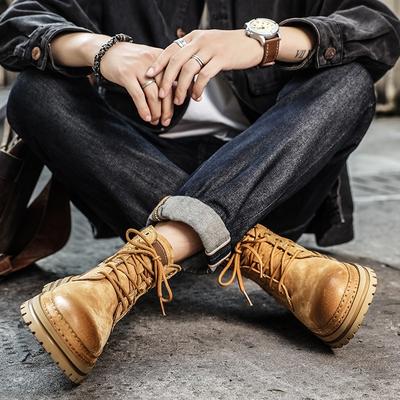 Genuine Leather Men Cowboy Boots 2024 New Non-Slip Top Quality Outdoor Sneakers Casual Natural Cow Leather Warm Men Winter Boots