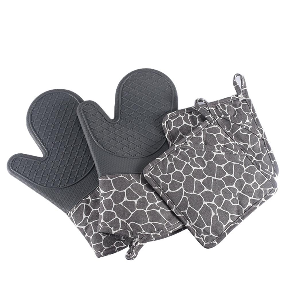 Multi-functional Silicone Oven Gloves Pot Holders Set Anti-scald Non-slip Heat Resistant Oven Mitts For Cooking Baking