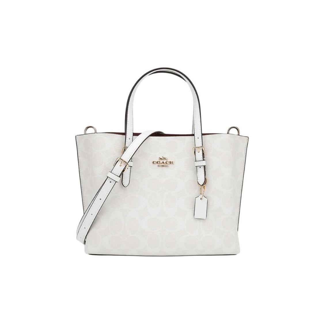 

COACH Mollie Classic Allover Print Tote Shoulder Bag Canvas and Leather Handbag 25 Women s Glacier White Vintage Print Gift Box Set (Basic Set+Black Counter Gift Box) білий