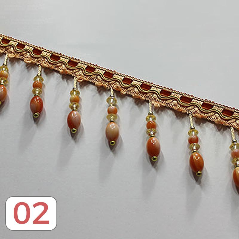 1M Crystal Pendant Beaded Lace Trim Tassel Fringe DIY Stage Home Curtain Decor Accessories Upholstery Party Hanging Ring Cords