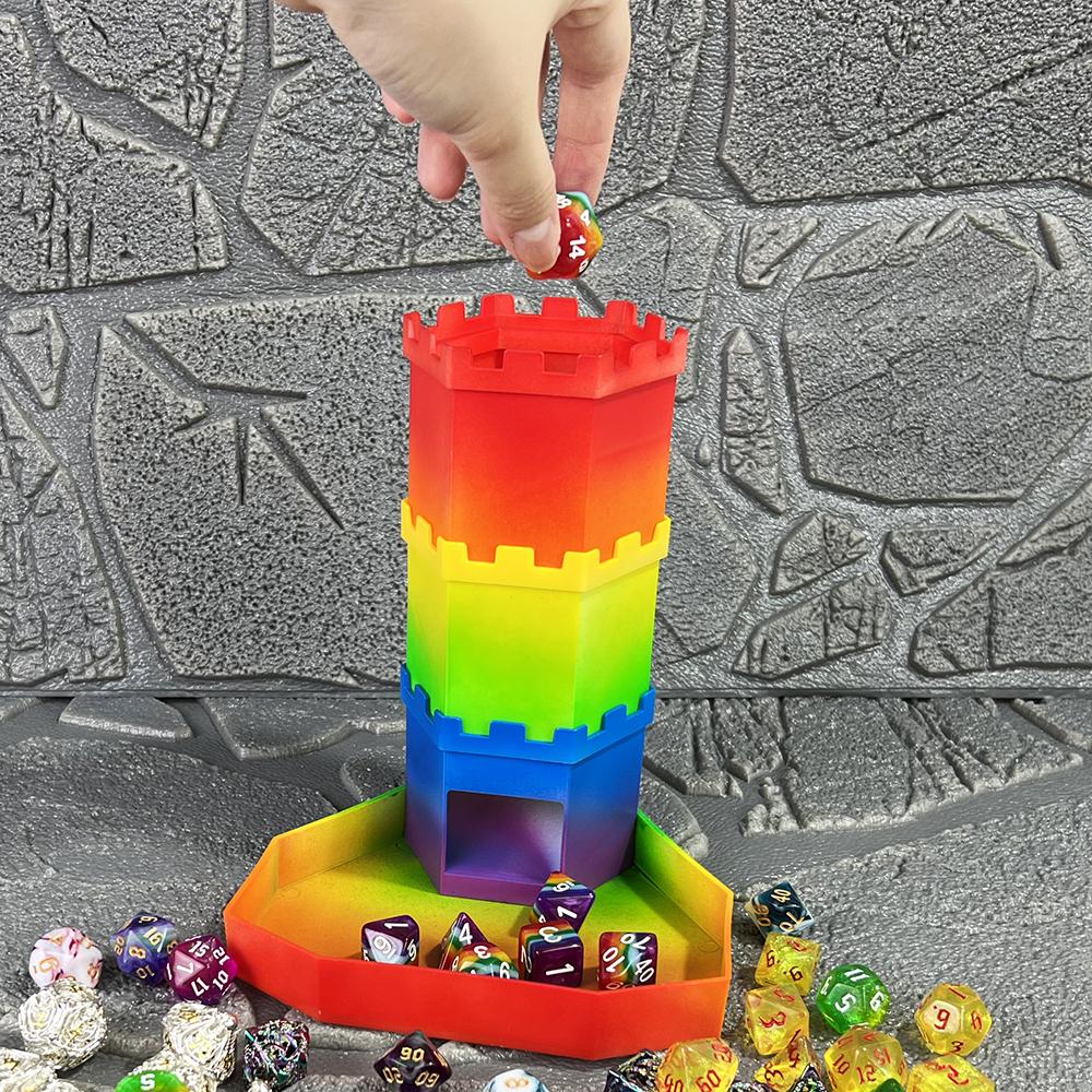 Bricks Castle Dice Tower D&D Dice Rolling Tray Tower - Perfect for D&D Game RPG and Tabletop Gaming Best Gift