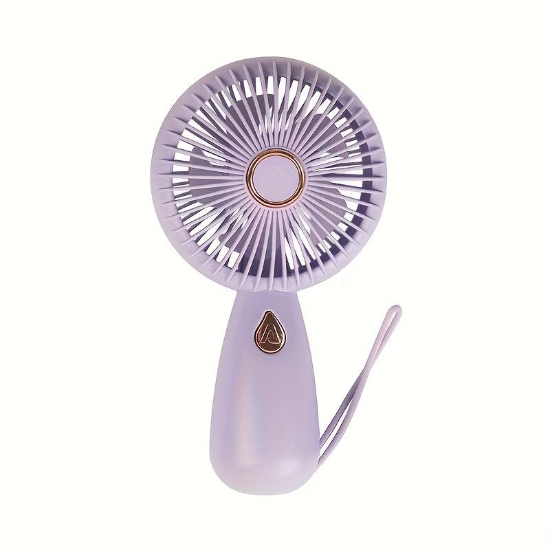 Portable Handheld Mini Fan with LED Light, USB Rechargeable, Quiet 3-Speed Cooling Fan