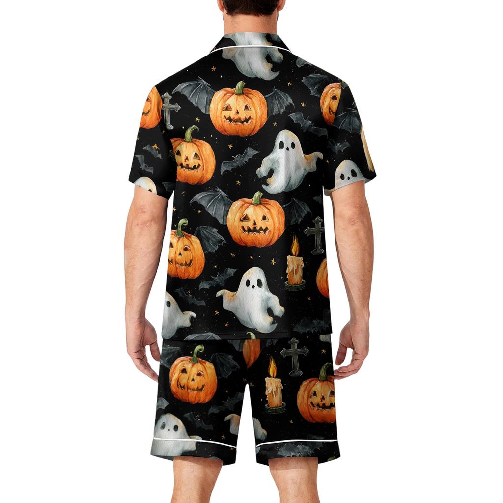 Men's Short Sleeve Pajama Set Button Front Shirt and Shorts Soft Casual Sleepwear Lightweight Comfortable Lounge Wear S-XXXXL