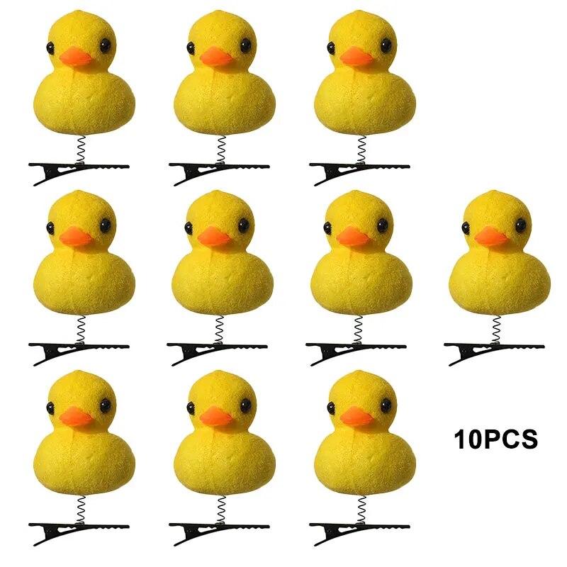 

1/10 шт., заколка для волос с маленькой желтой уткой, боковые зажимы для женщин и девочек, милая маленькая собачка, курица, кролик, заколка для волос, головные уборы, аксессуары для волос 10pcs