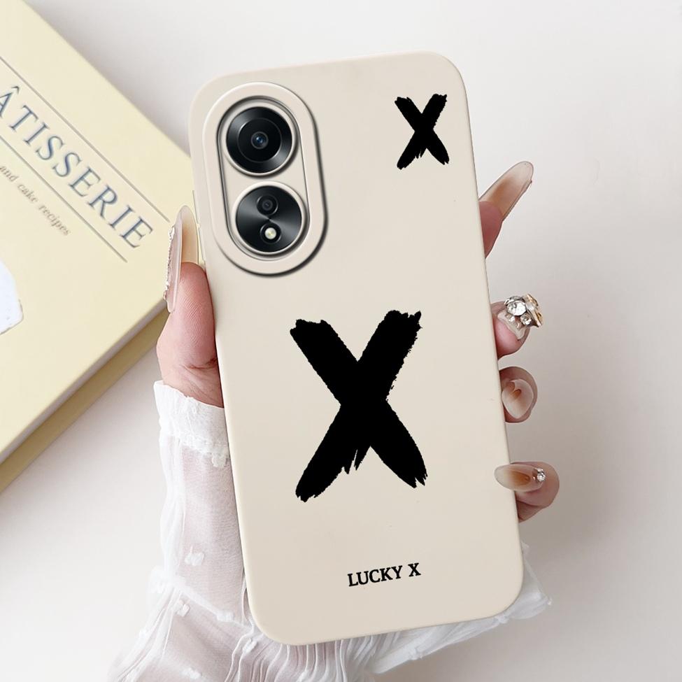 

Cover For Oppo A58 4G Case Simple Fashion Letters A-Z Pattern Design Silicone Shockproof Phone Case For Oppo CPH2577 Bumper Oppo A58 4G