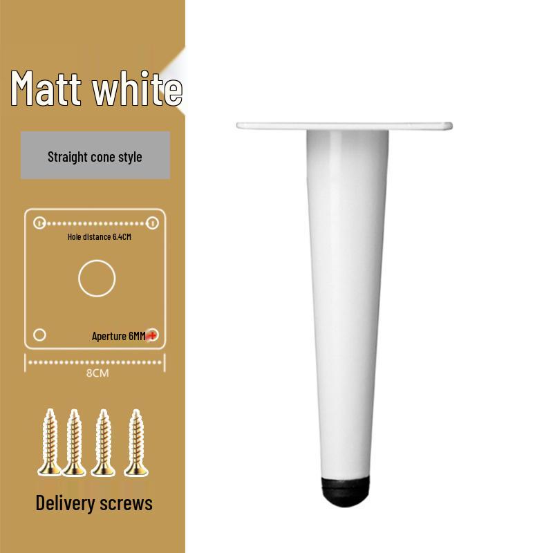 White Metal Cone Legs for Tables, Desks, Sofas, Cabinets, and More
