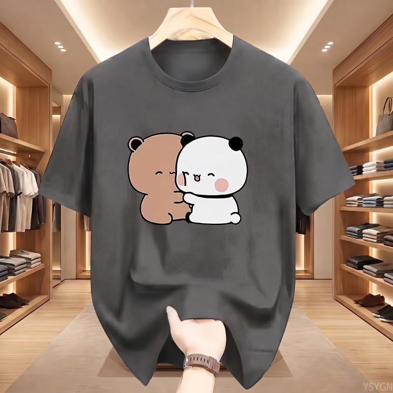 Panda Bear Bubu Dudu Love Hug Graphic T Shirts Harajuku Cartoon Short Sleeve Tshirt Kawaii Fashion Oversized Tshirts Unisex