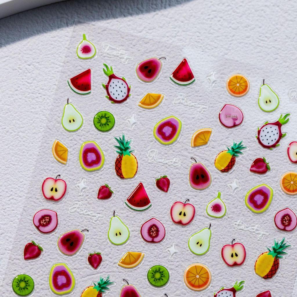 Cyansea Trendy Fruit-Colored Jelly Nail Art Stickers for DIY Decoration