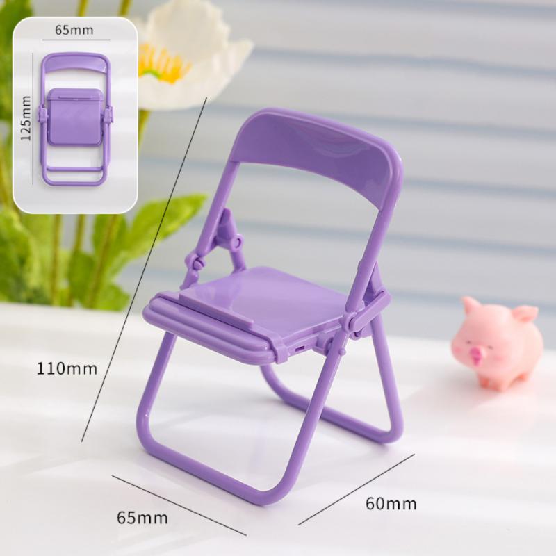 Cute Sweet Creative Desktop Plastic Mini Chair Stand Can Be Used As Decorative Ornaments Foldable Lazy Drama Mobile Phone Holder