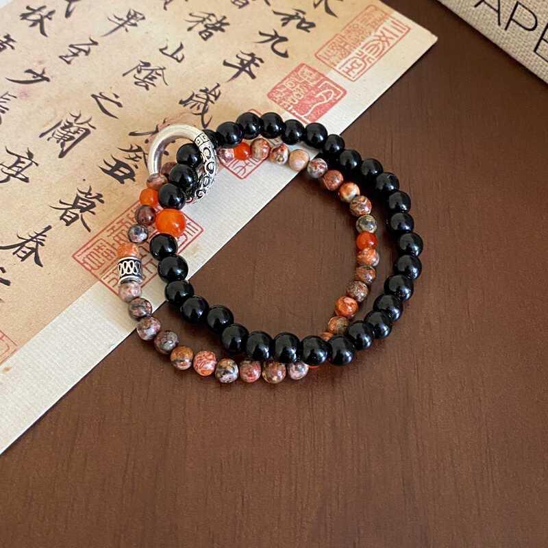 Chinese Aesthetics! National Style Safety Buckle Beaded Bracelet Women's 2025 New Stone Bracelet Couple Jewelry Tide