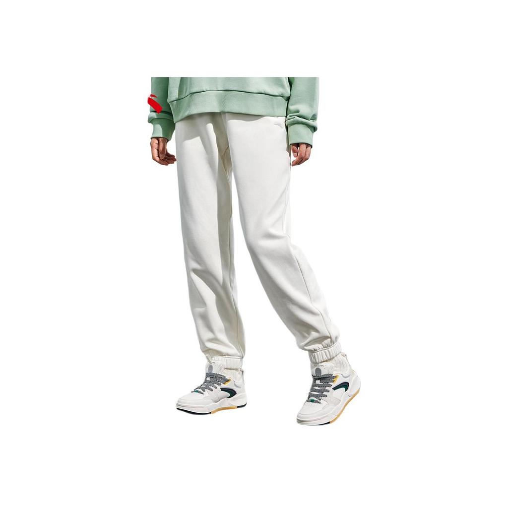 Anta High Waist Loose Breathable Casual Pants Women bottoms Vanilla-White 962517310S-2