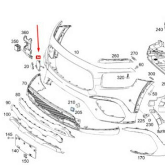 Front Bumper Tow Hook Cover for Mercedes-Benz GLB W247 (Part No. 2478854106)