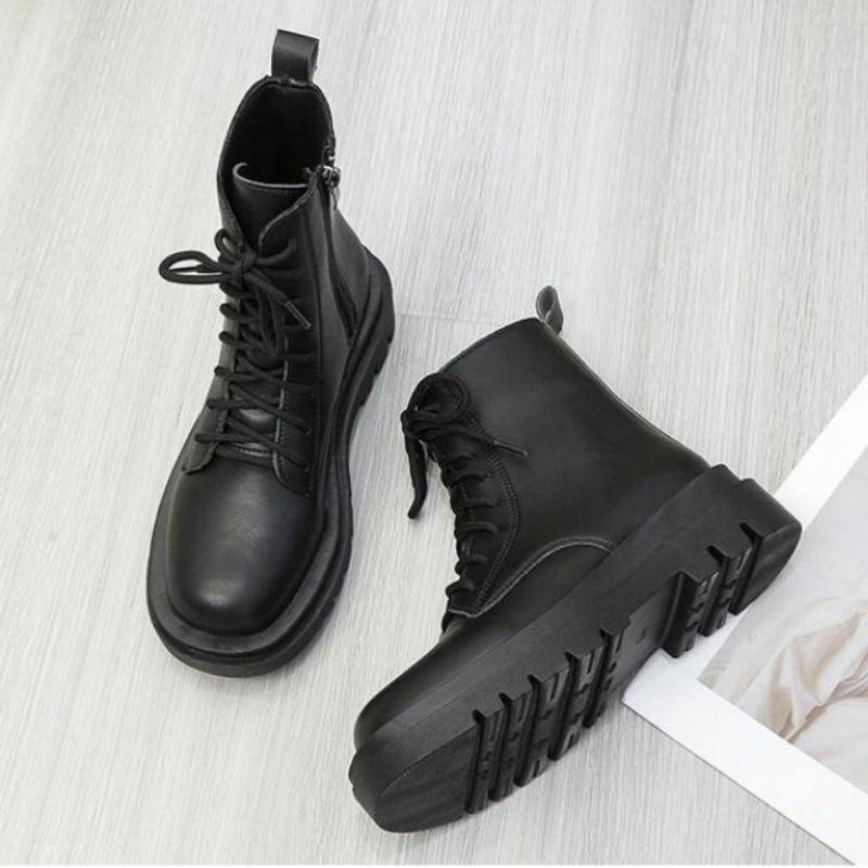 New Women's Platform Shoes Autumn Round Toe Side Zipper Ankle Boots for Women Casual Sneakers Outdoor Women's Platform Boots