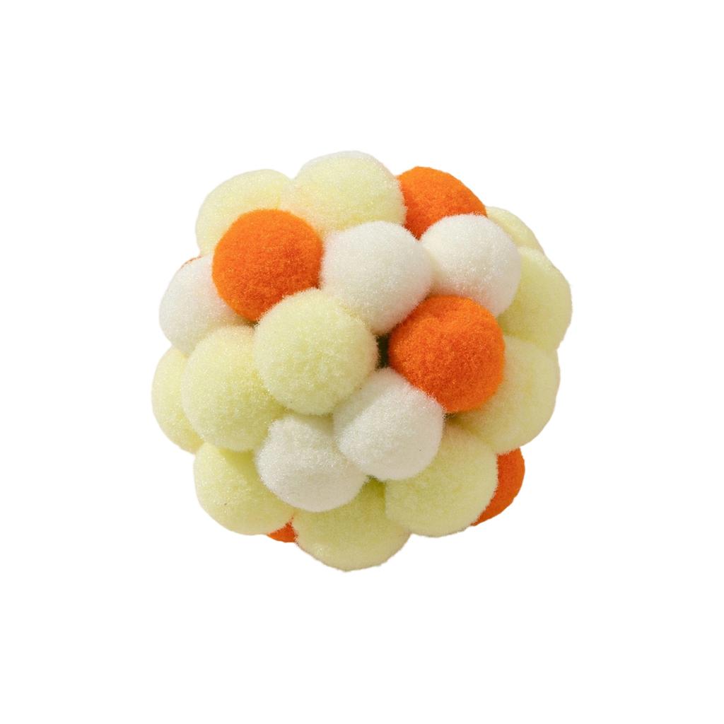 5cm In Diameter Colorful Furry  Teaser Ball,  Handmade Interactive Ball, Pet Toy For Boredom Relief
